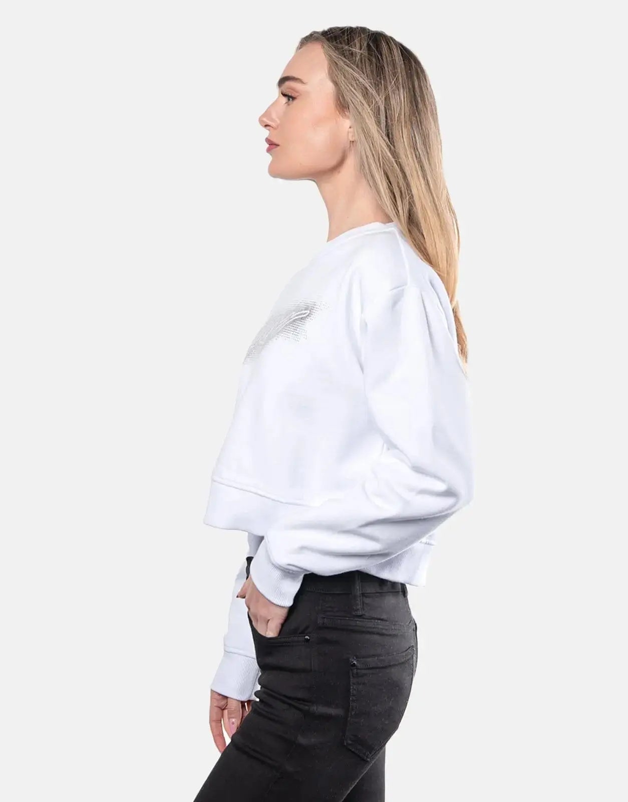 Guess Logo Crop Pullover Sweatshirt - Subwear