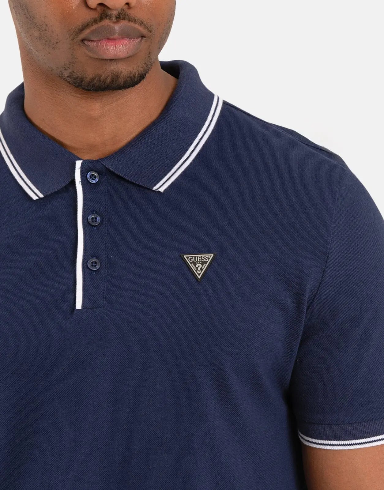 Guess Tipped Core Polo Shirt Blue - Subwear
