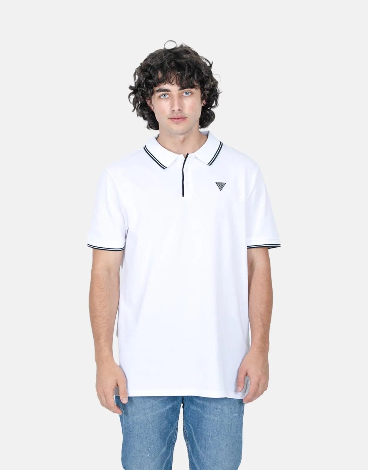 Guess Tipped Core White Polo Shirt - Subwear