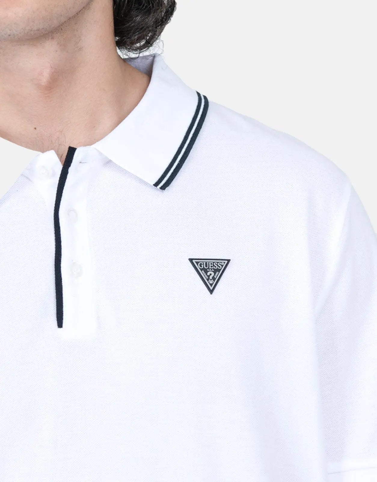 Guess Tipped Core White Polo Shirt - Subwear