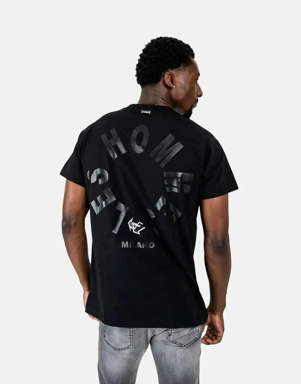 Les Hommes Arrow Back Print Black T-Shirt - Subwear