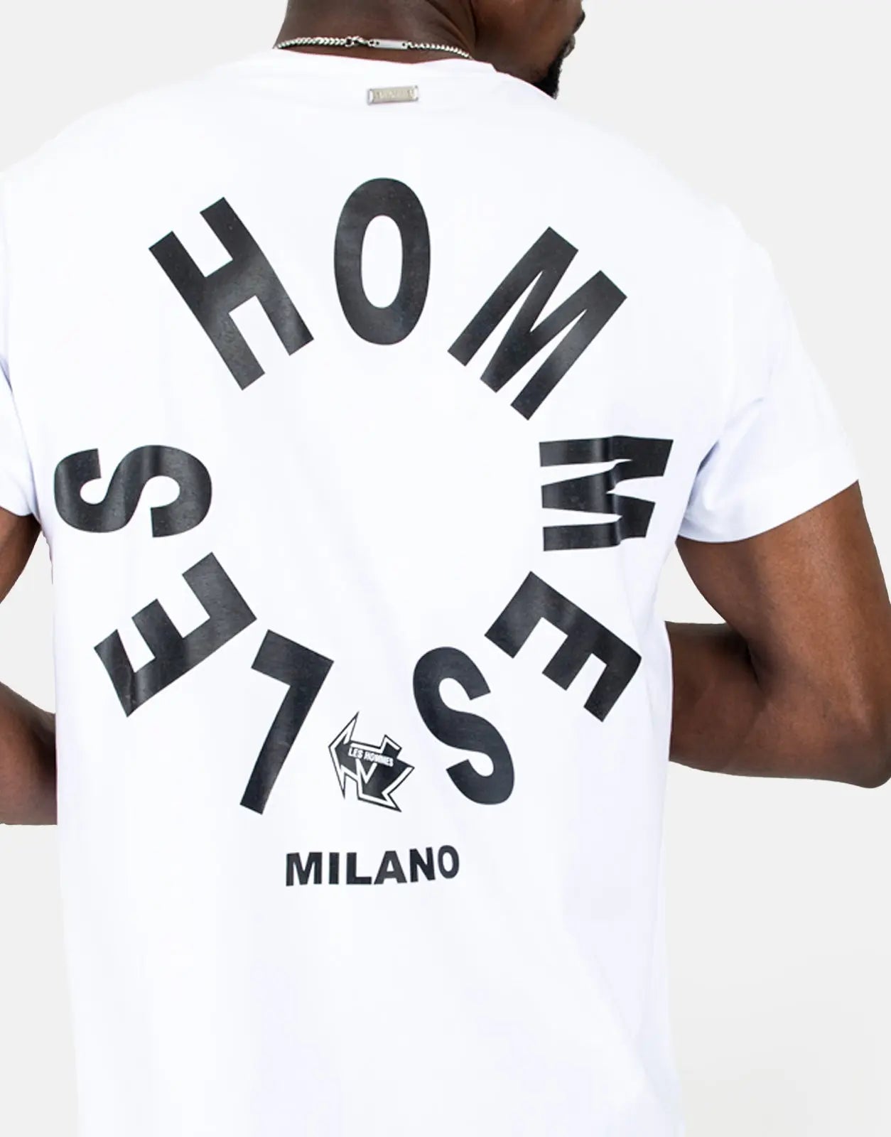 Les Hommes Arrow Back Print White T-Shirt - Subwear