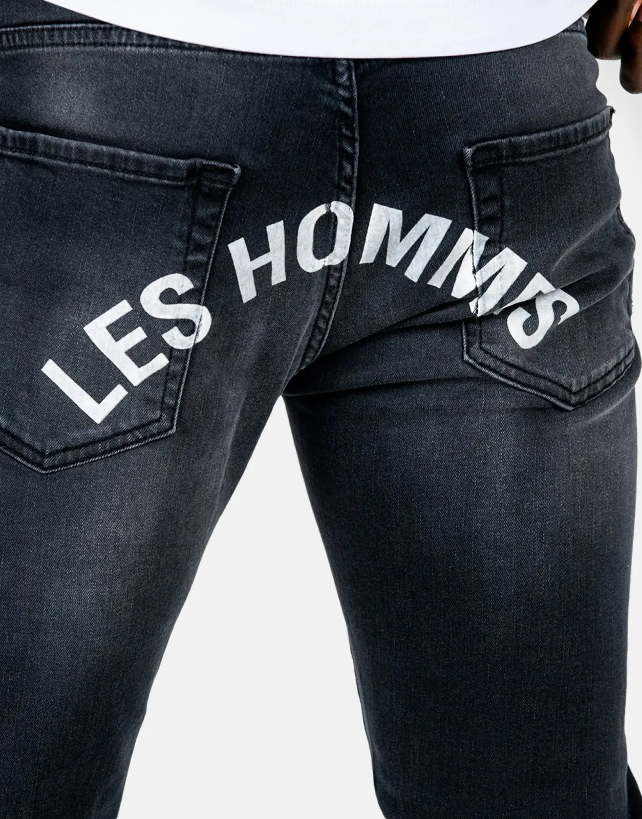 Les Hommes Black Printed Jeans - Subwear