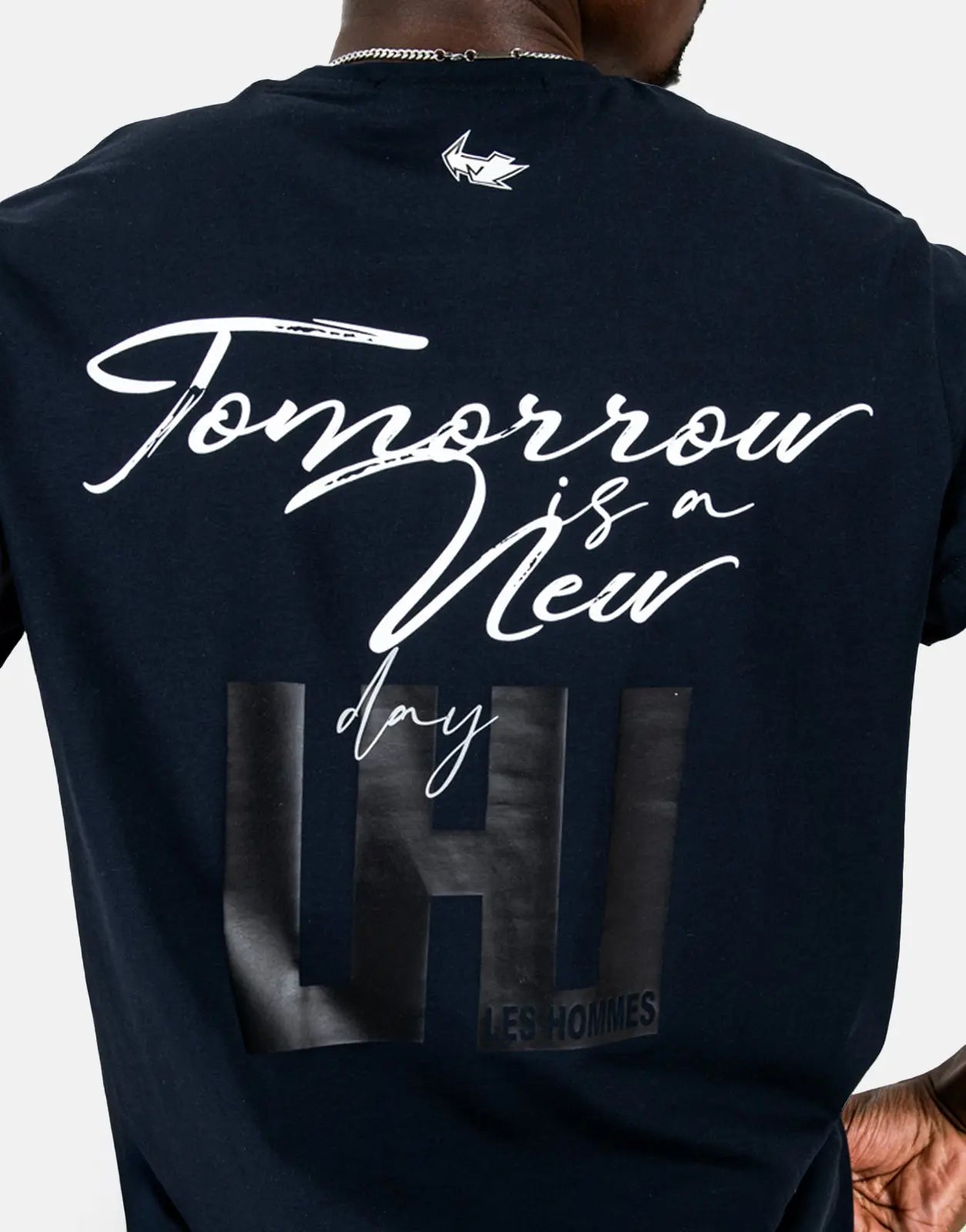 Les Hommes Box Print Navy T-Shirt - Subwear