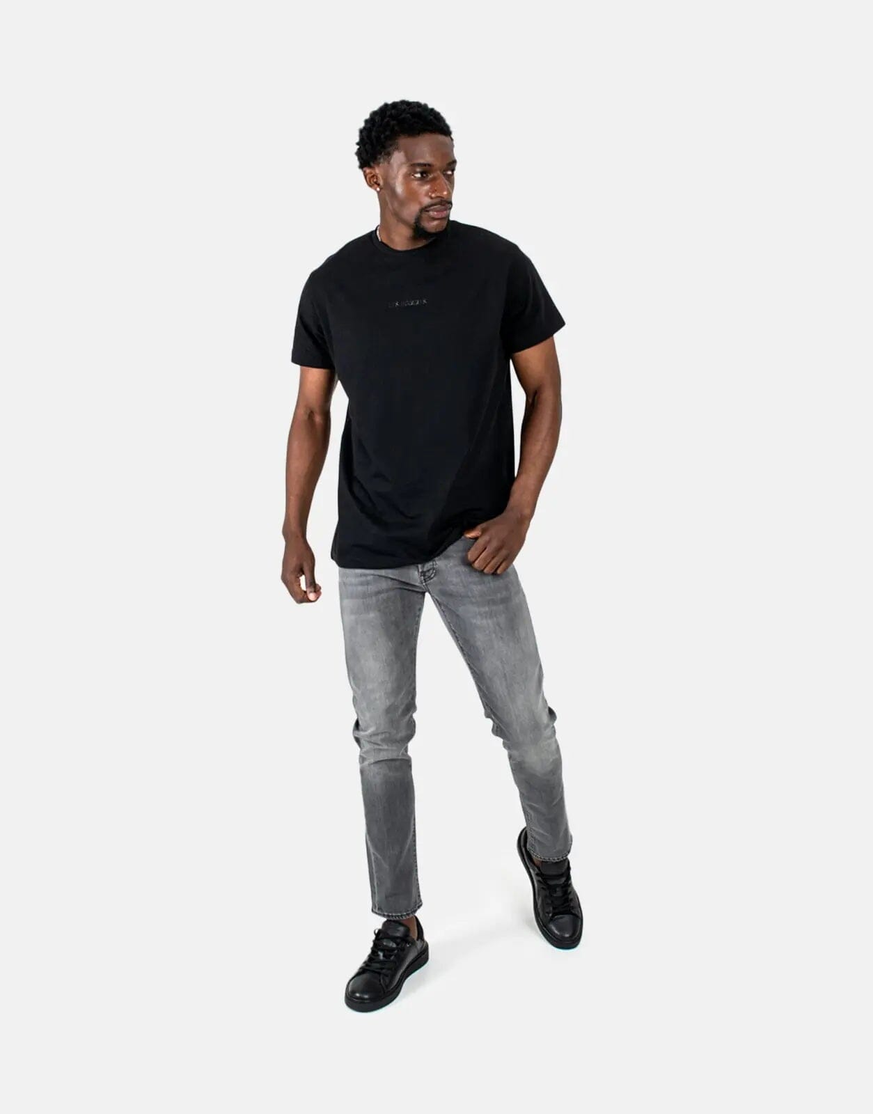 Les Hommes Centre Print Black T-Shirt - Subwear