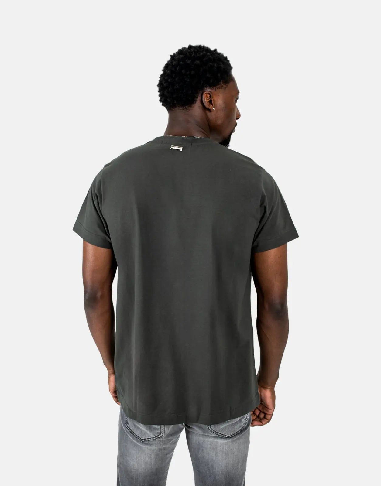 Les Hommes Centre Print Mil Green T-Shirt - Subwear