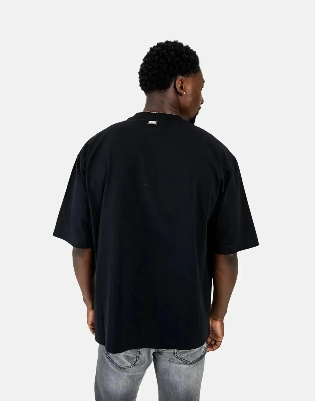 Les Hommes Glitter Print Black T-Shirt - Subwear