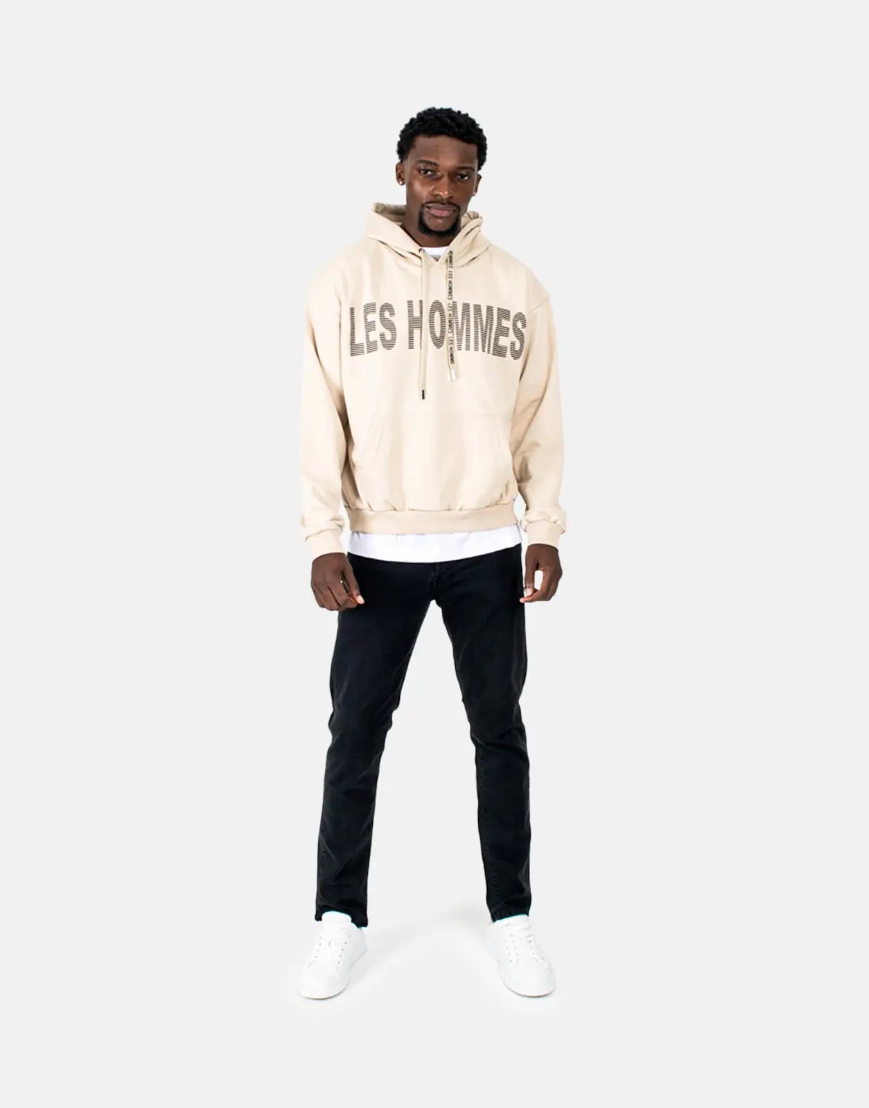 Les Hommes Graphic Hooded Stone Sweatshirt - Subwear