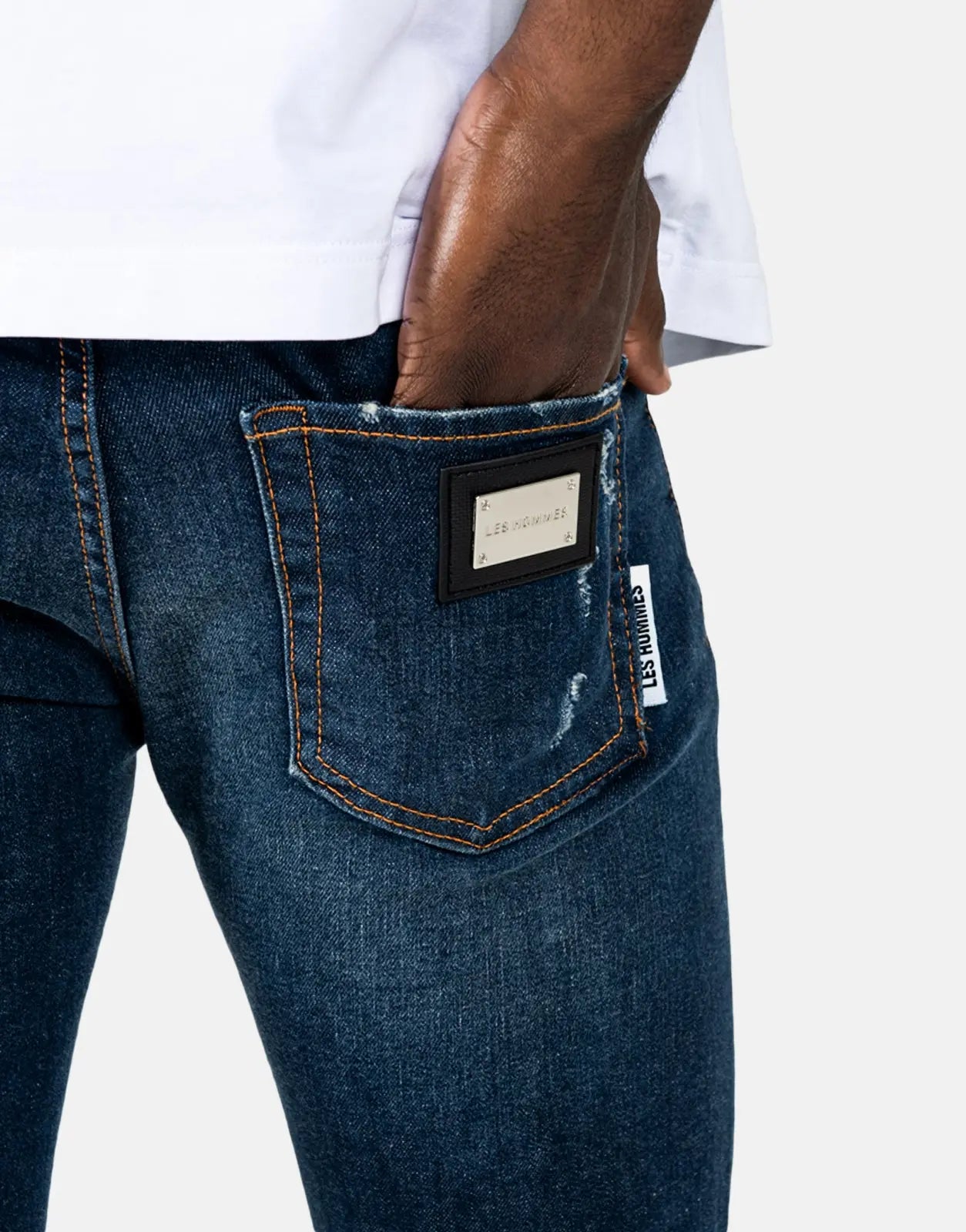 Les Hommes Mid Blue Wash Slim Jeans - Subwear