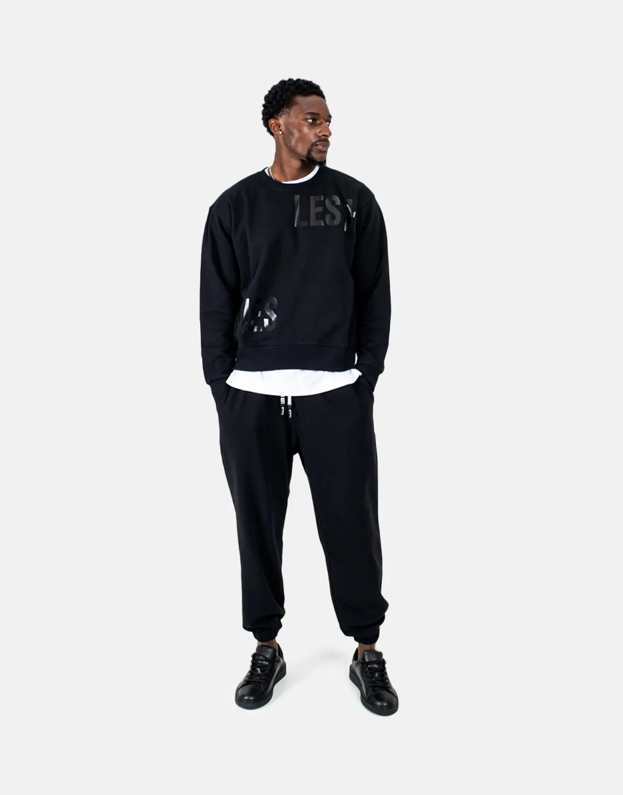 Les Hommes Multi Font Black Sweatshirt - Subwear