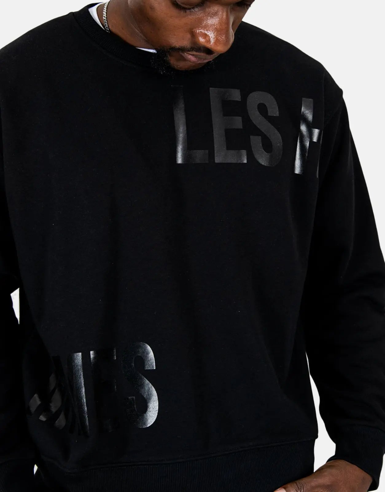 Les Hommes Multi Font Black Sweatshirt - Subwear