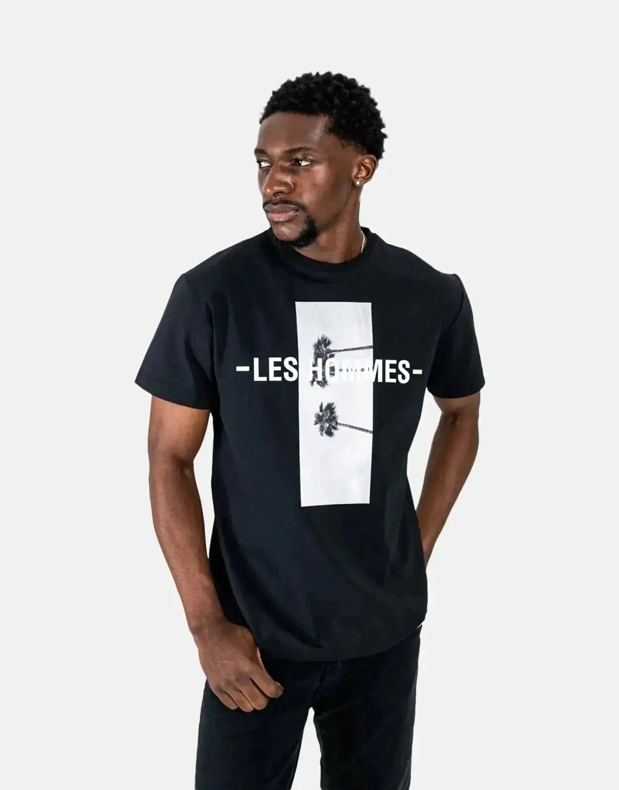 Les Hommes Palm Tree Black T-Shirt - Subwear