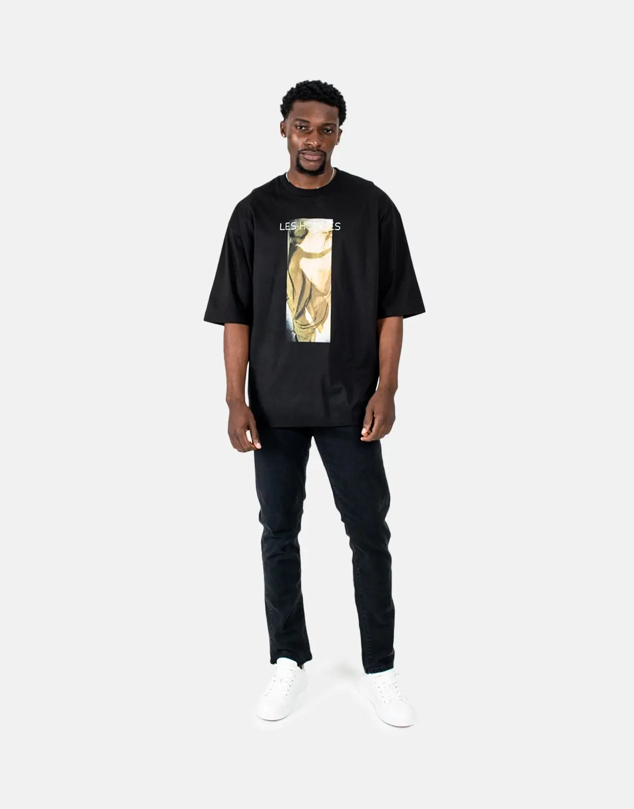 Les Hommes Shadow Graphic Black T-Shirt - Subwear