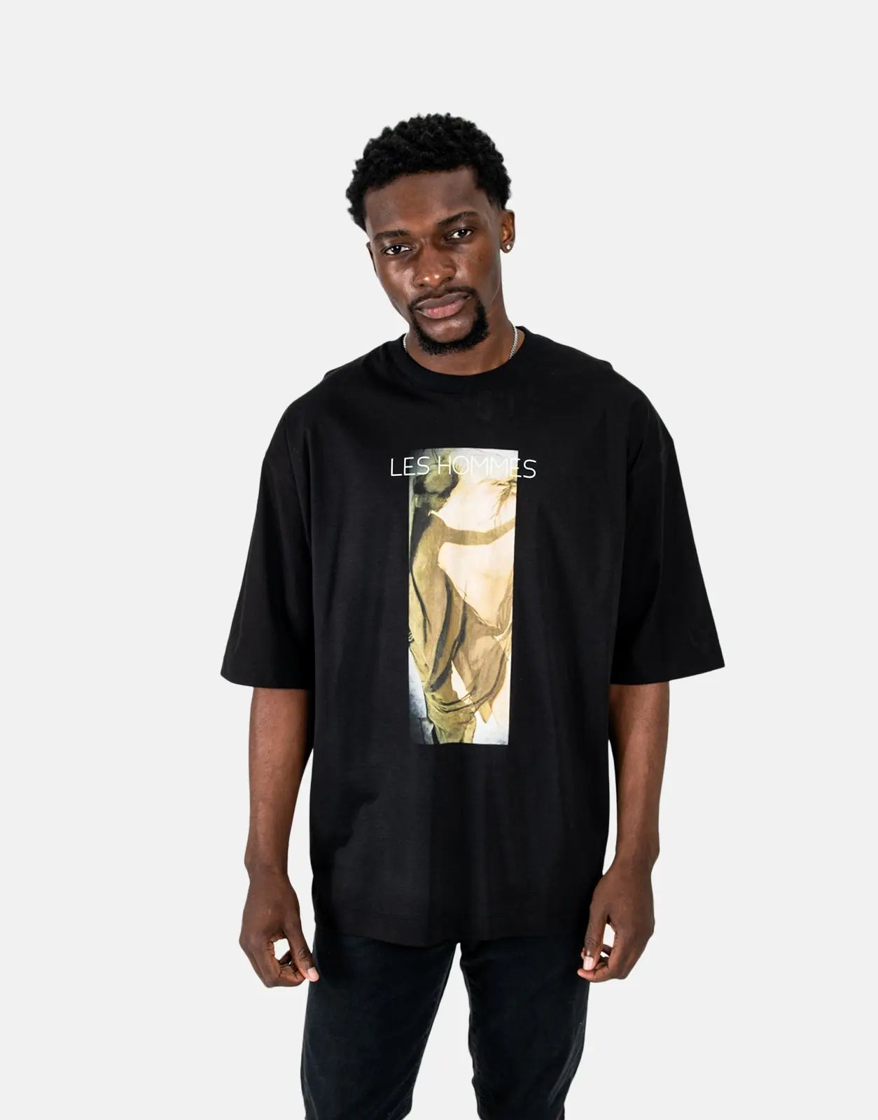 Les Hommes Shadow Graphic Black T-Shirt - Subwear