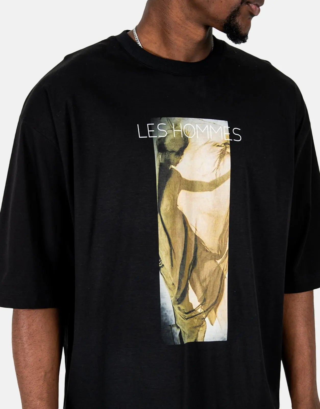 Les Hommes Shadow Graphic Black T-Shirt - Subwear