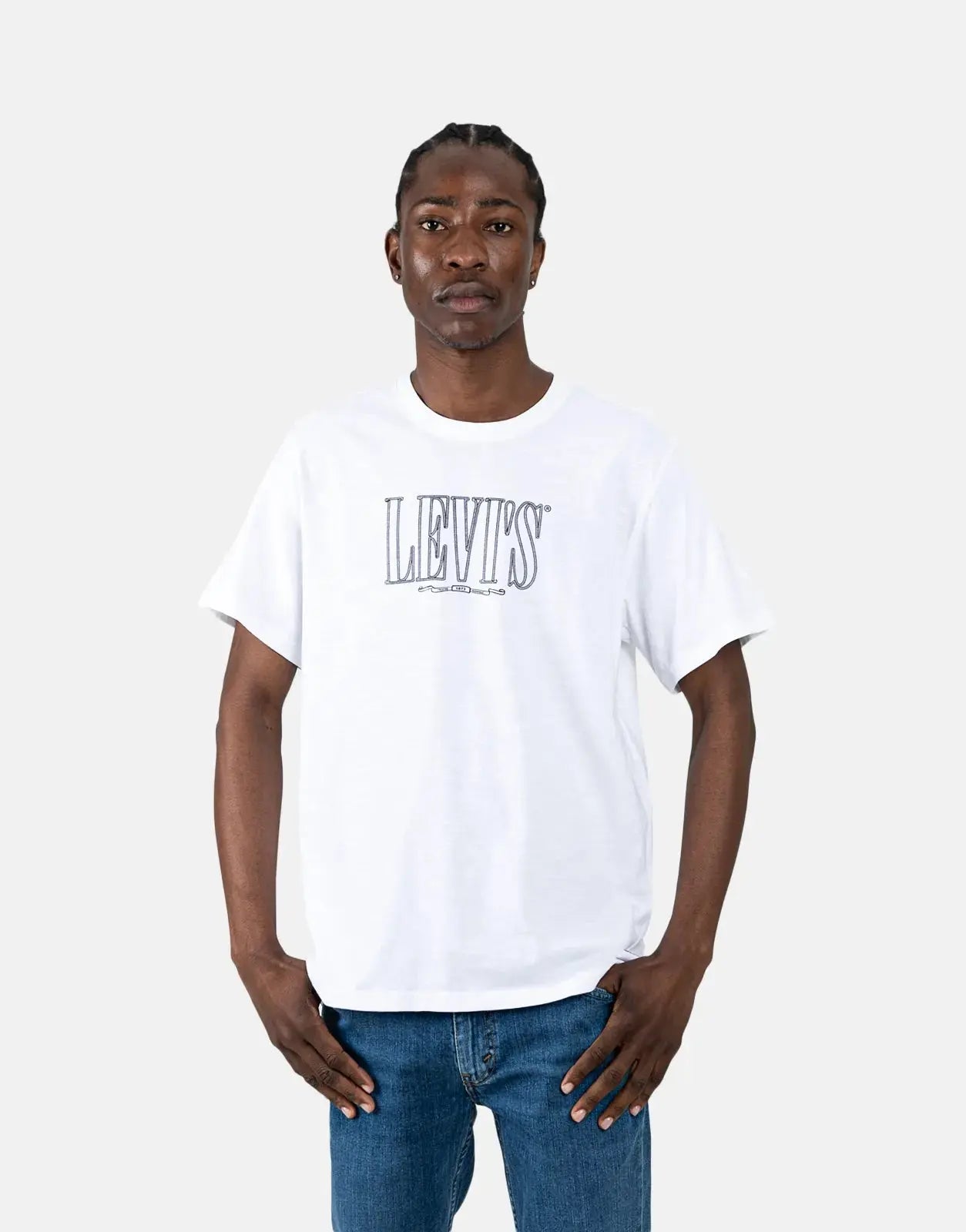 Levi's Relaxed Fit Rope Serif Logo White T-Shirt - Subwear