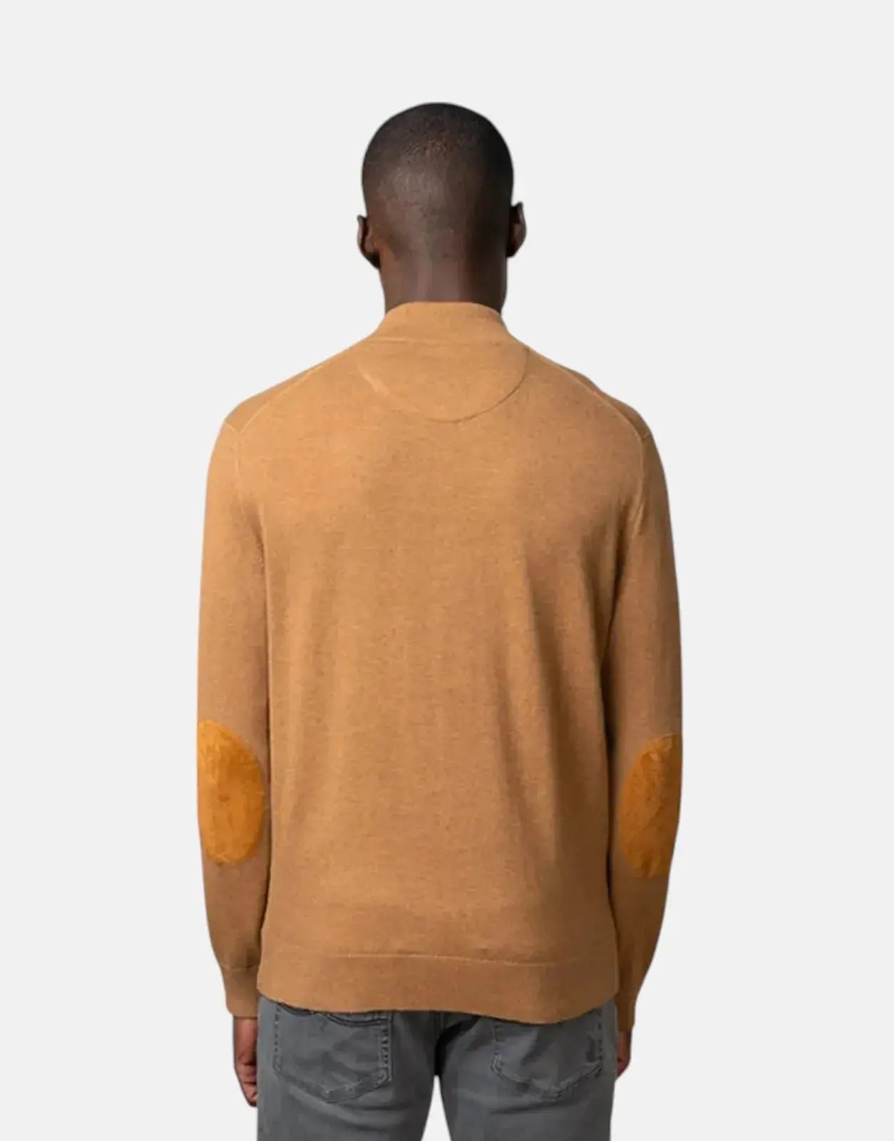 Polo 1/4 Zip Funnel Neck Camel Knitwear - Subwear