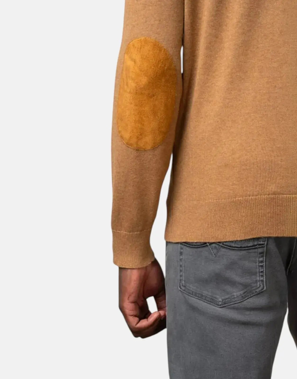Polo 1/4 Zip Funnel Neck Camel Knitwear - Subwear