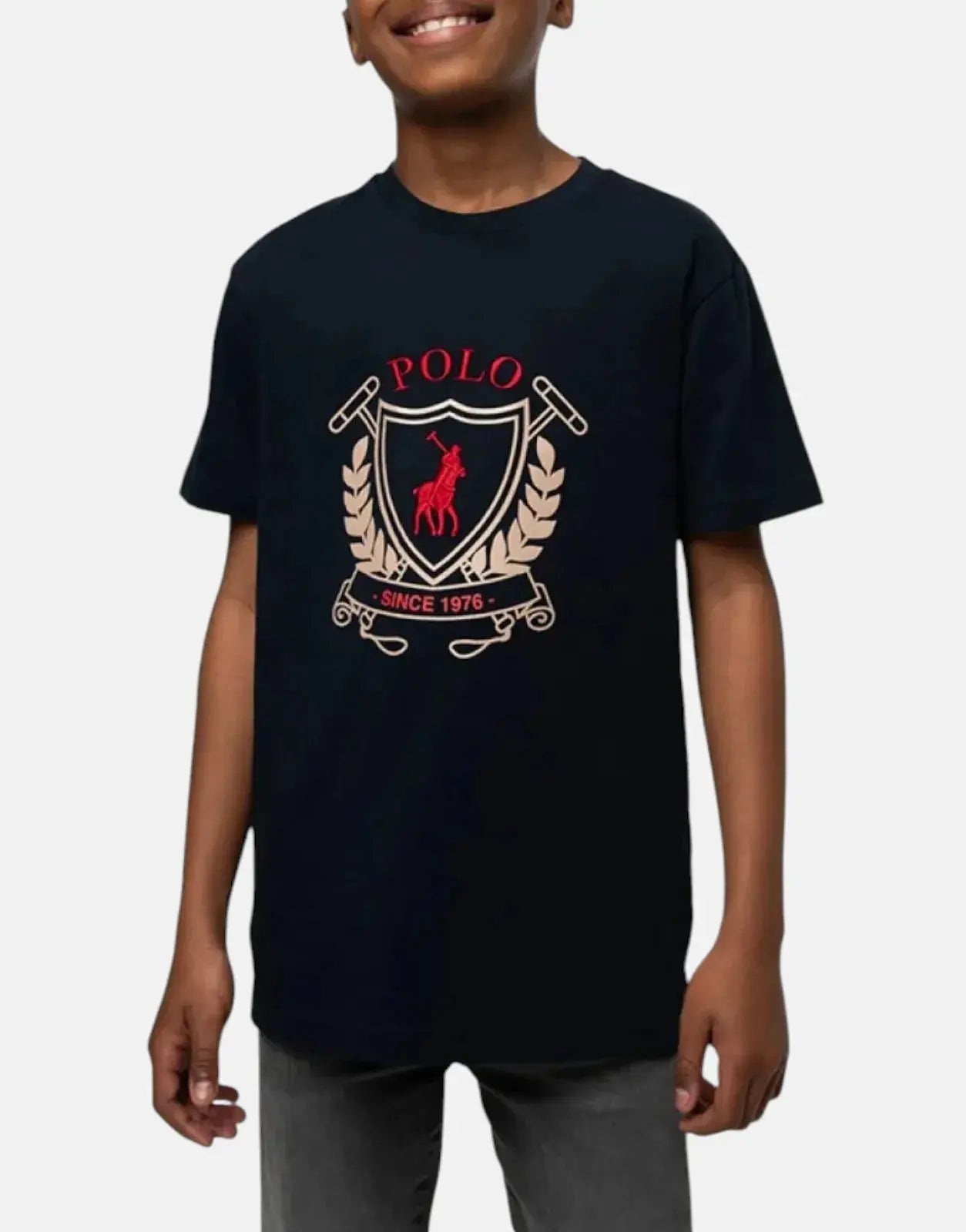 Polo Boys Cory Crested Navy T-Shirt - Subwear