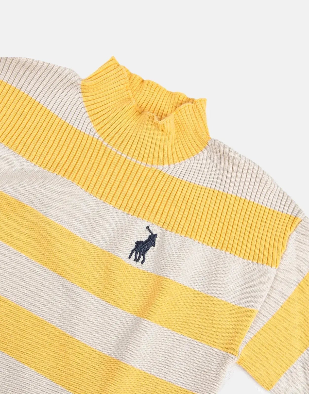 Polo Cara Striped Knitted Pullover Yellow - Subwear