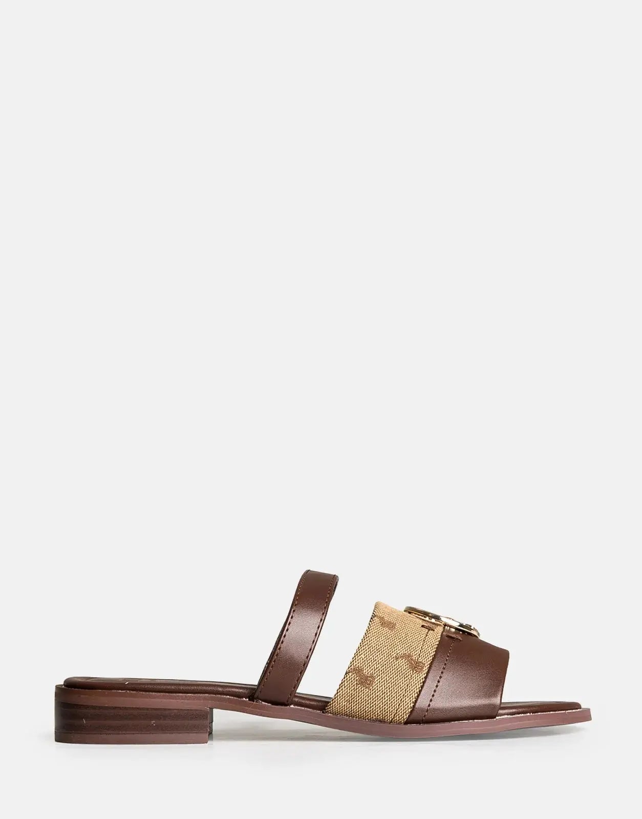 Polo Circle Trim Tan Slide Polo