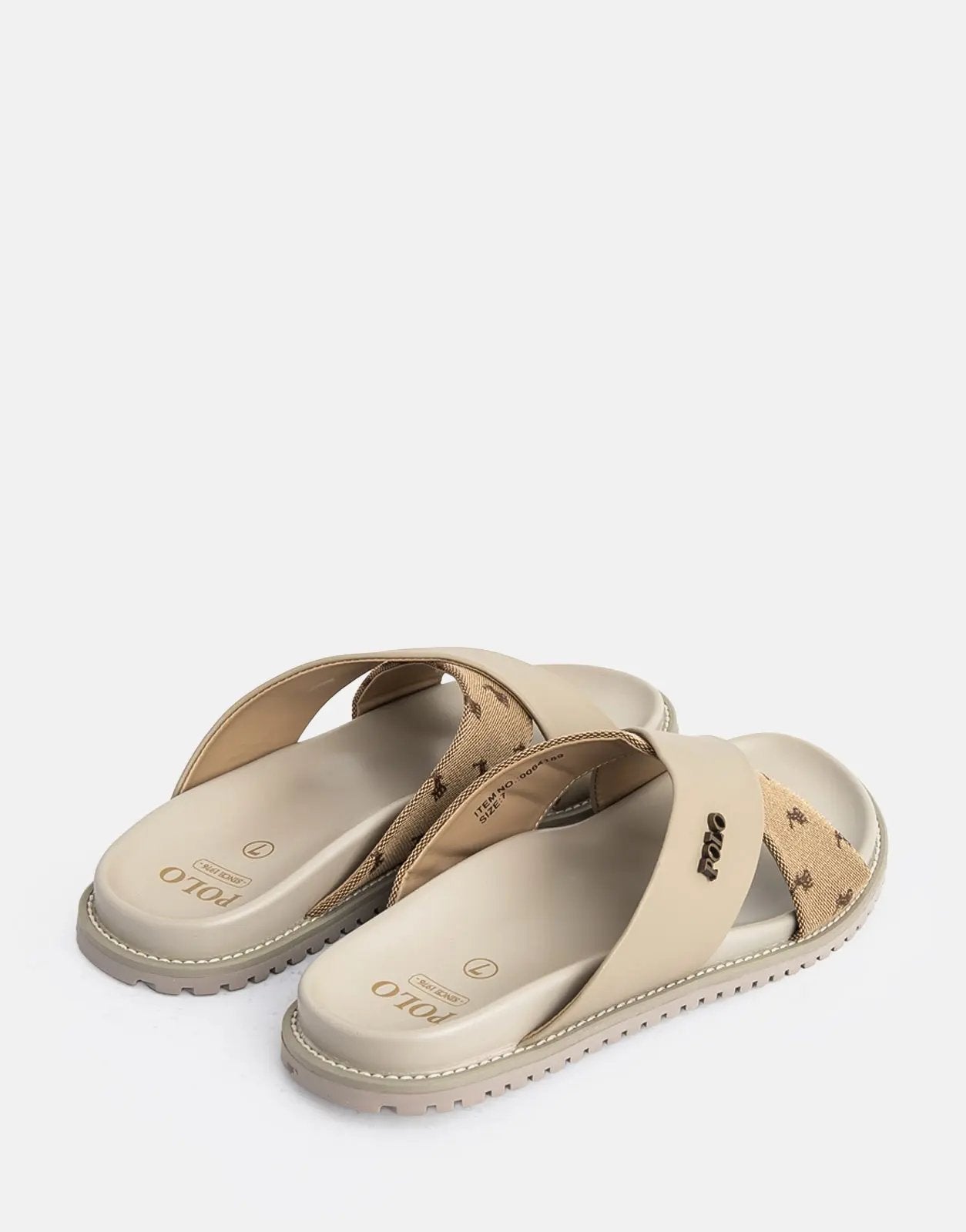 Polo Cross Strap Jacquard Taupe Sandals Polo