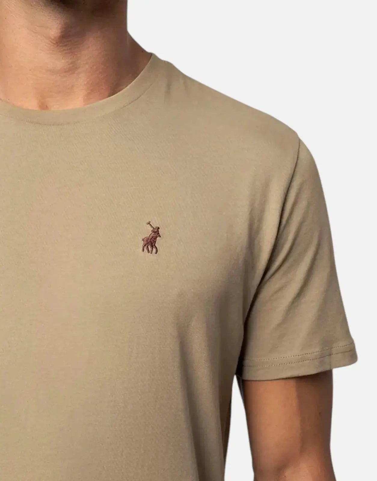 Polo Essential Crew Neck Taupe T-Shirt - Subwear