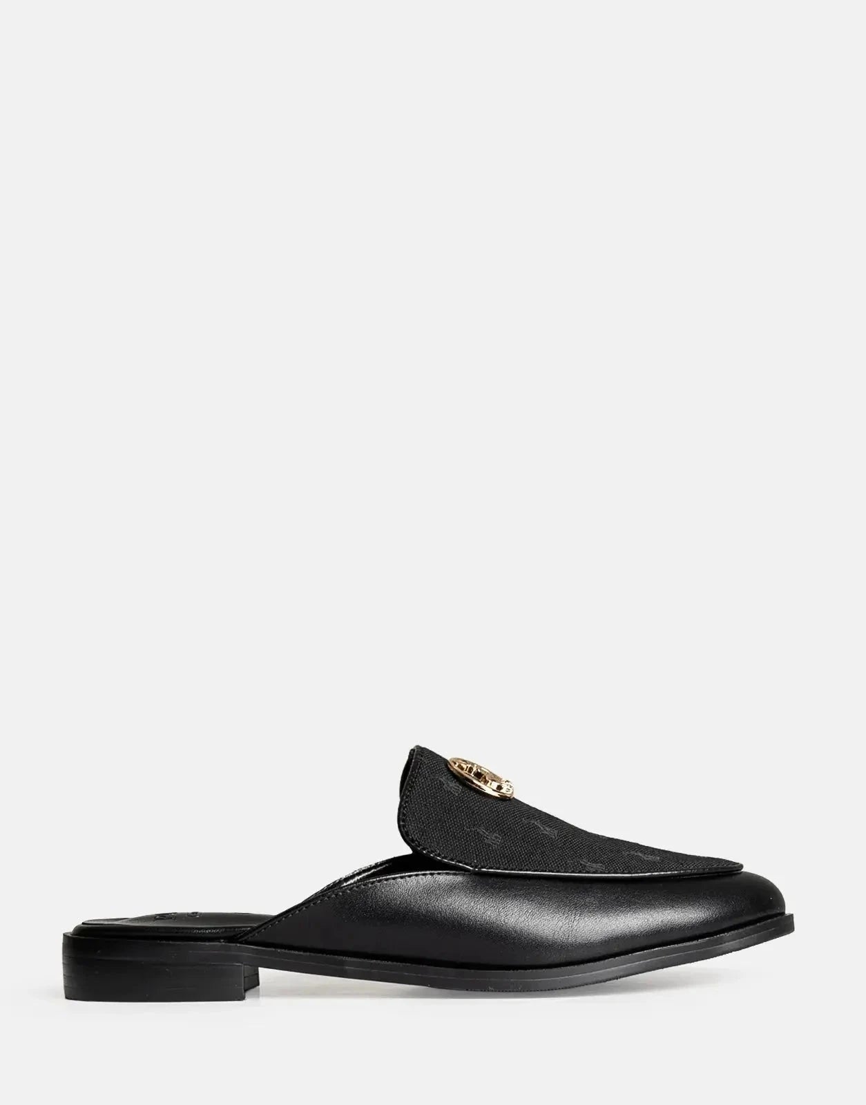 Polo Jacquard Circle Trim Black Mule Sandal - Subwear