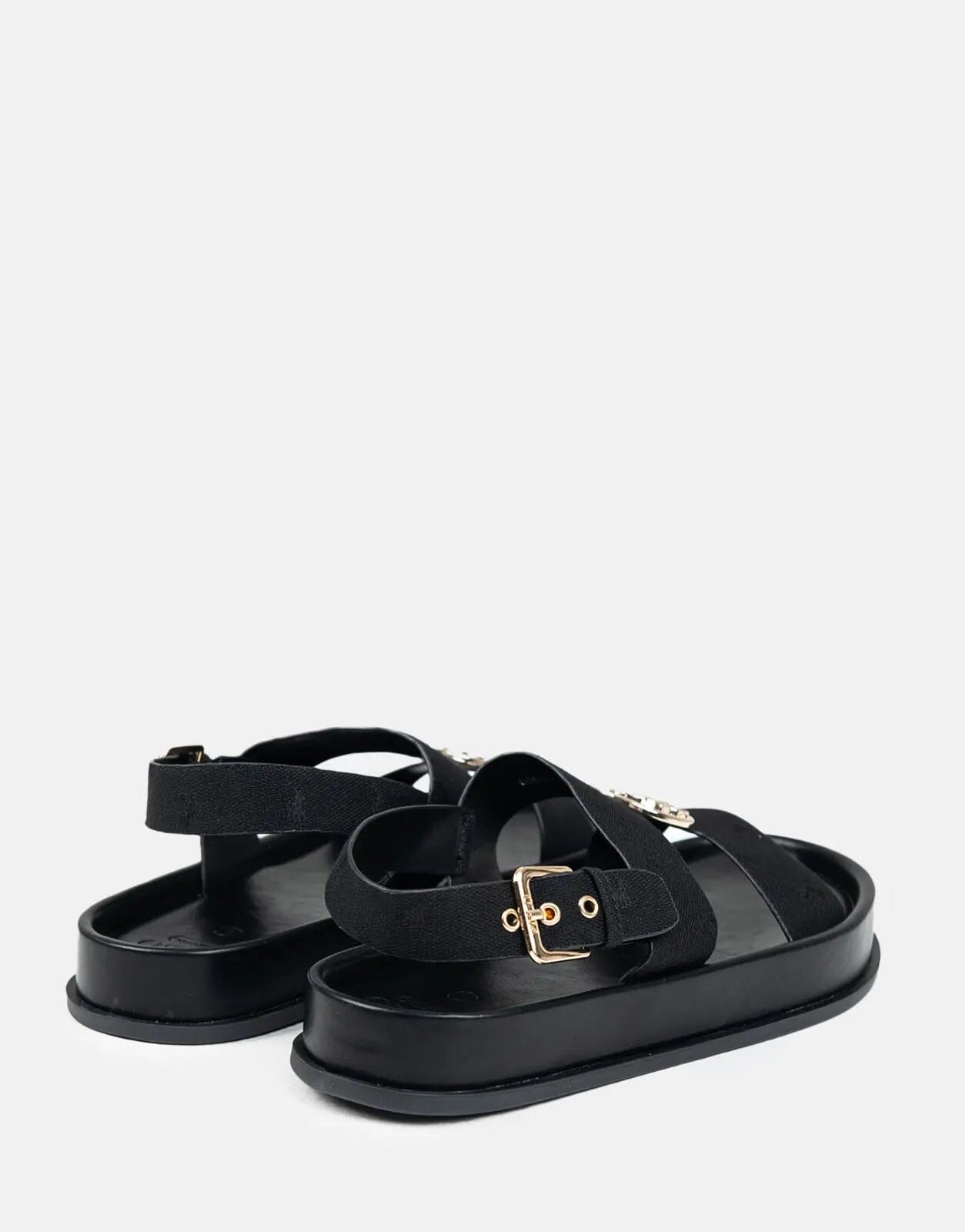 Polo Jacquard Moulded Trim Black Sandal - Subwear