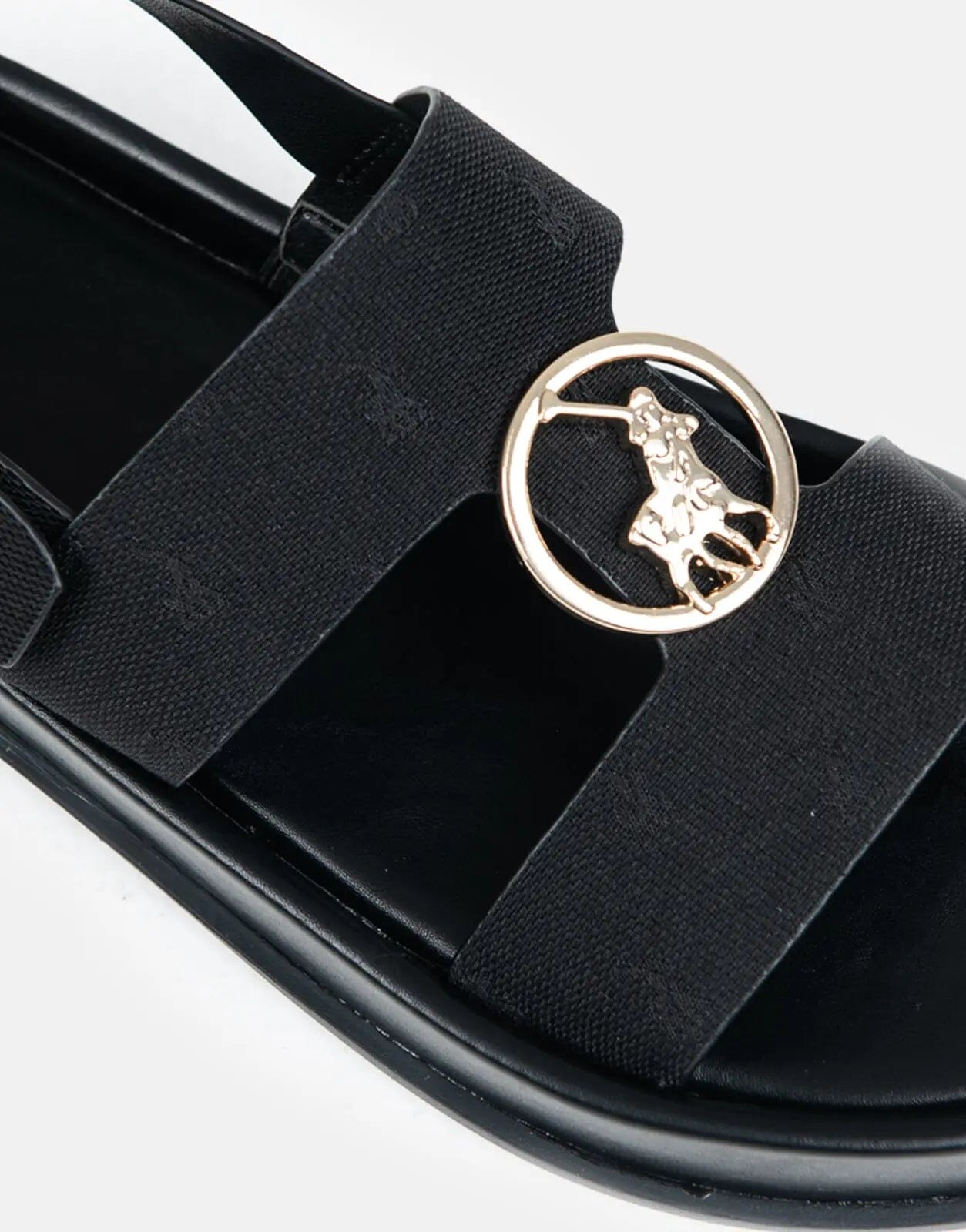 Polo Jacquard Moulded Trim Black Sandal - Subwear