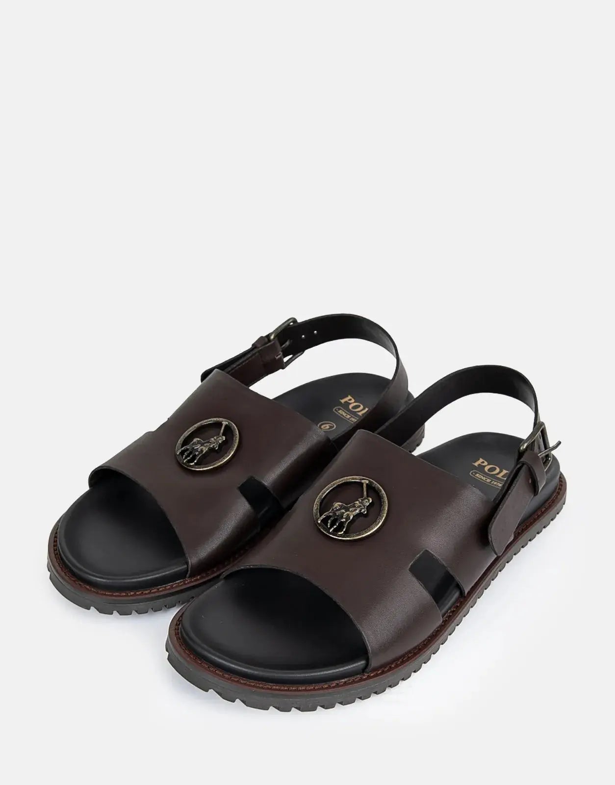 Polo Moulded Trim Brown Mens Sandals Polo