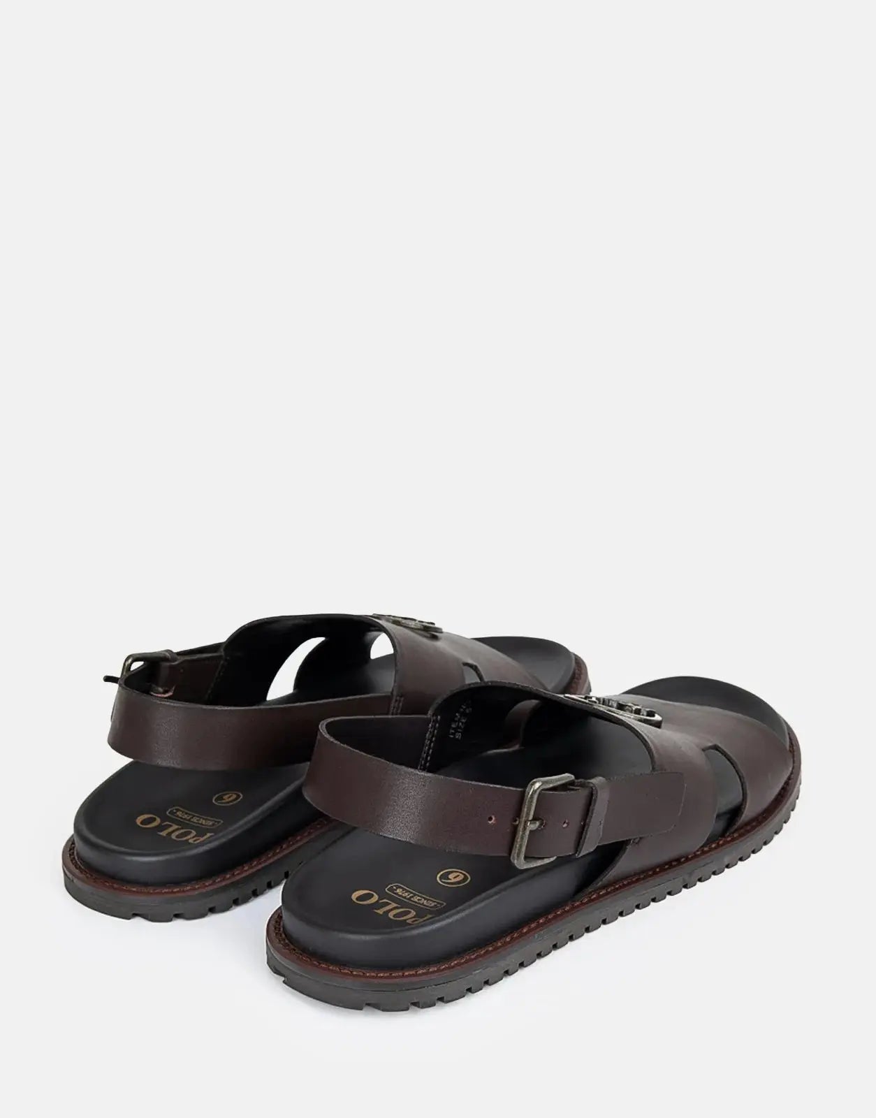 Polo Moulded Trim Brown Mens Sandals Polo