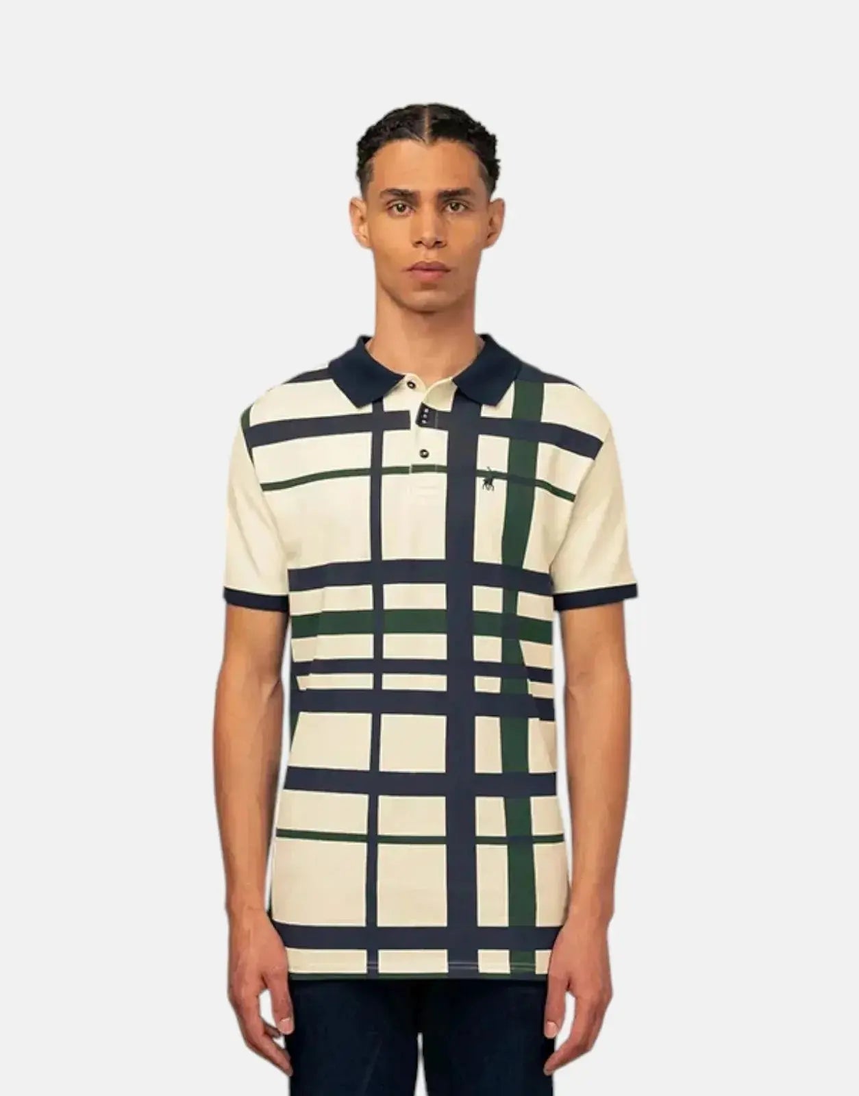 Polo Printed Check White Golfer - Subwear
