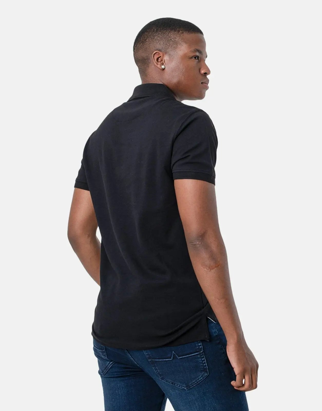 Polo Stretch Pique Black Polo Shirt - Subwear
