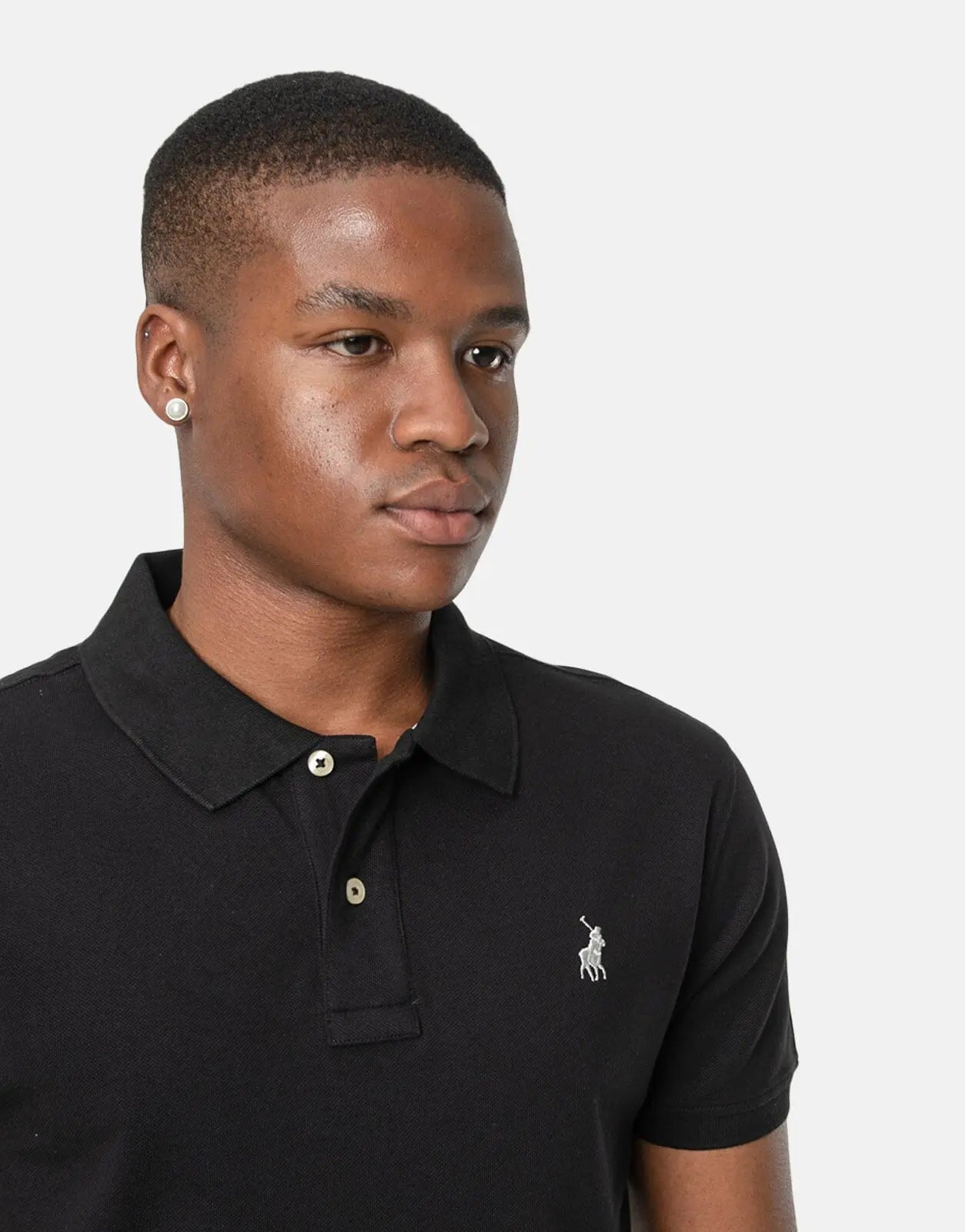 Polo Stretch Pique Black Polo Shirt - Subwear