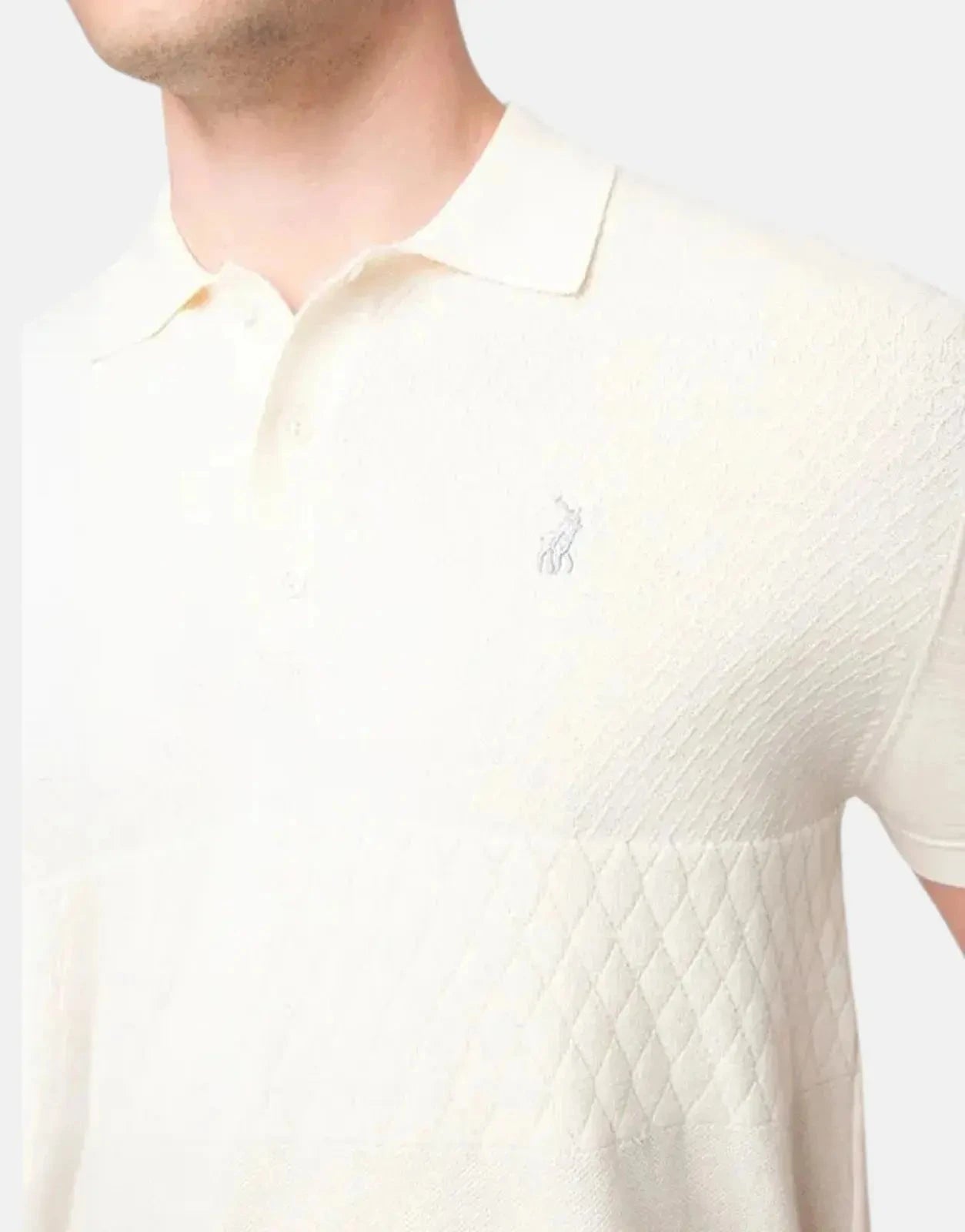 Polo Textured Knitted Off White Golfer - Subwear