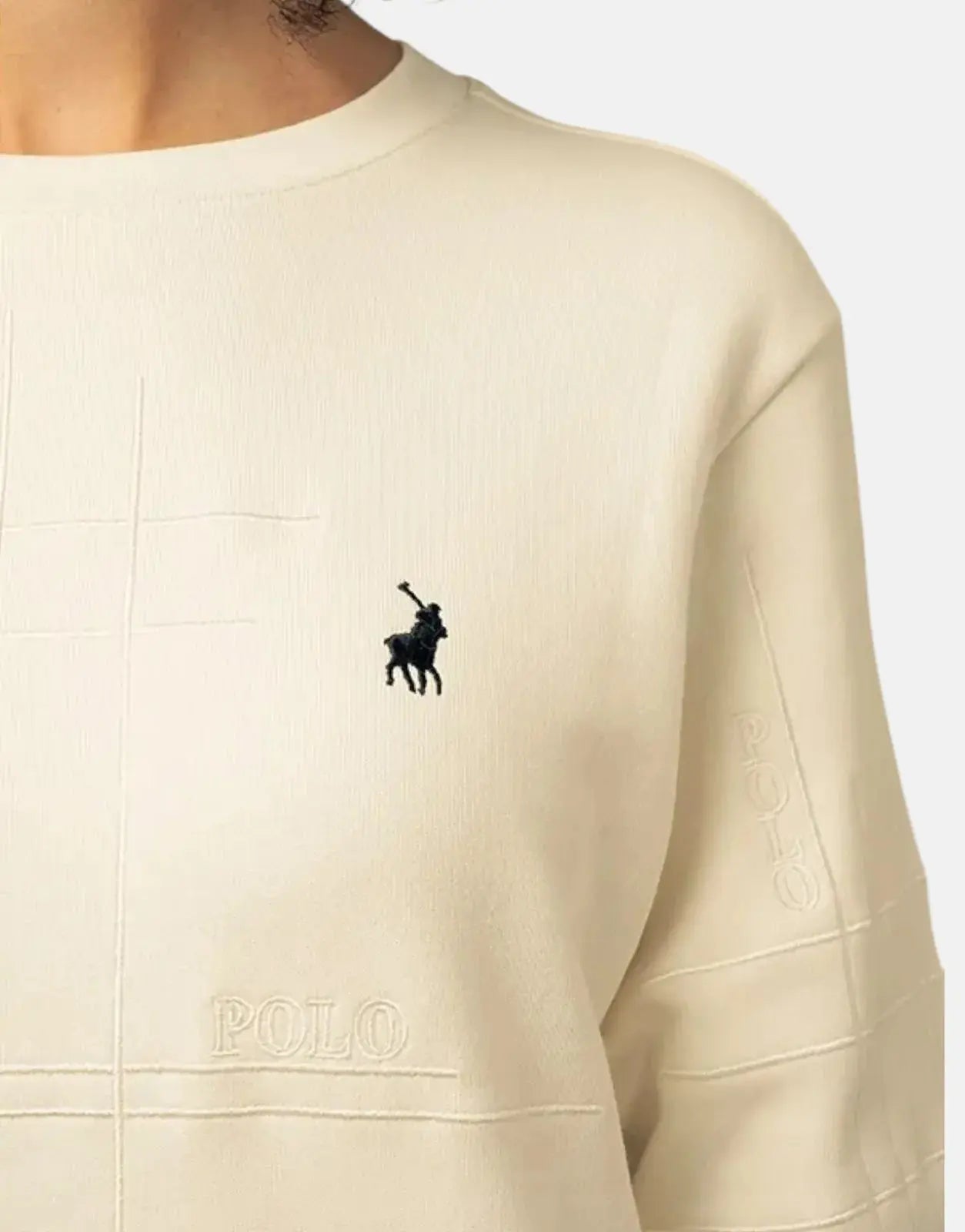 Polo Textured Off-White Sweatshirt - Subwear