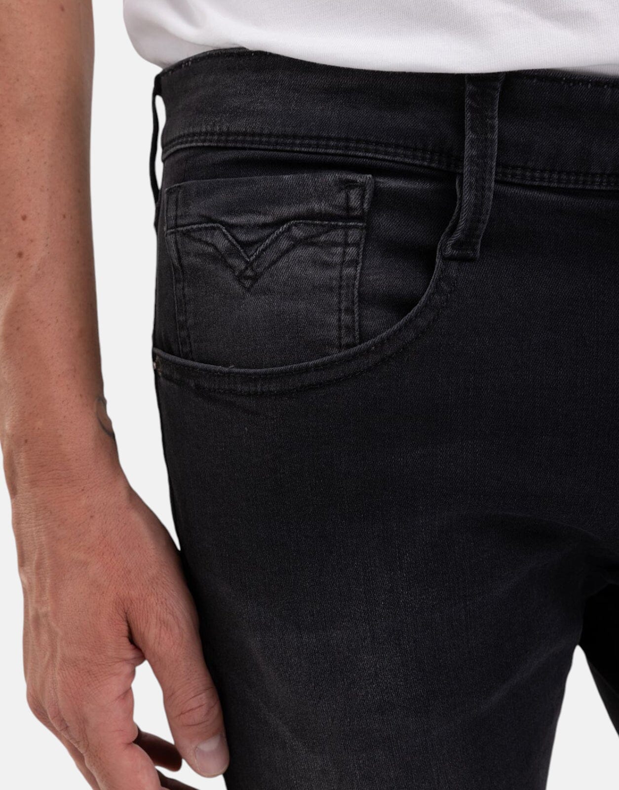 Replay Anbass Power Stretch Black Power Jeans - Subwear