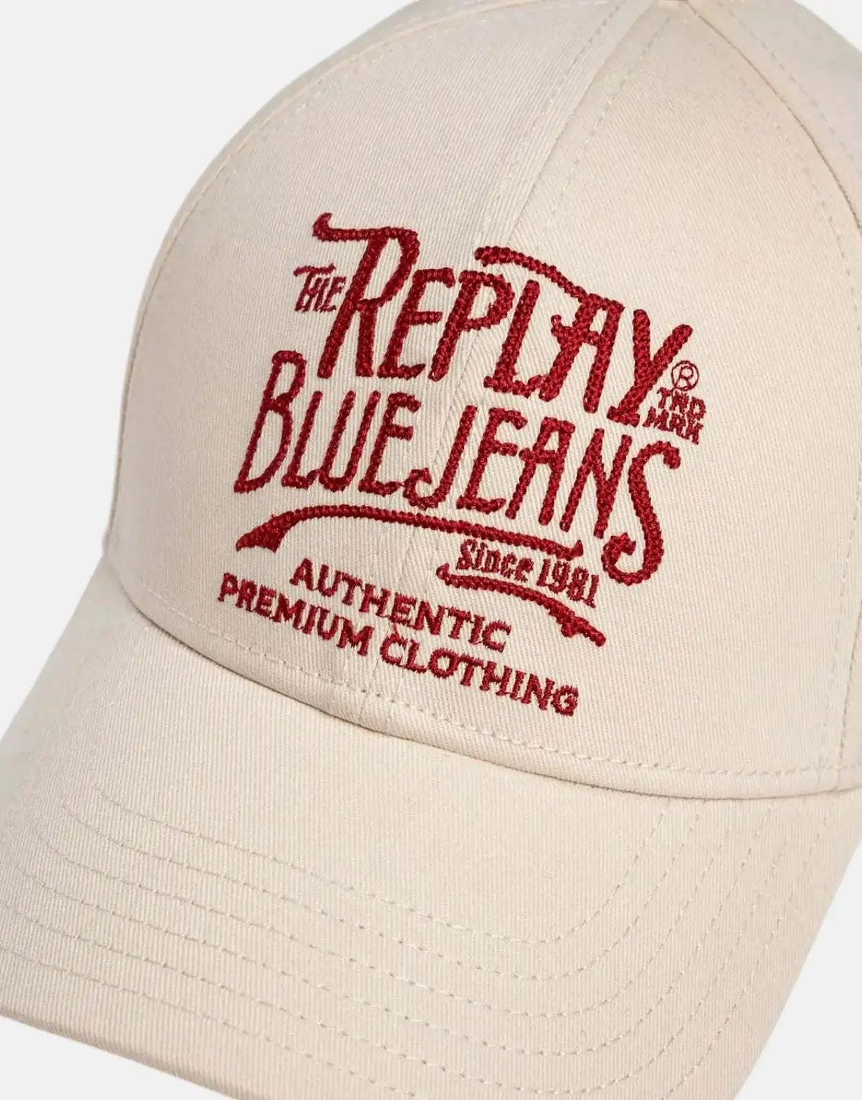Replay Blue Jeans Embroided White Smoke Cap - Subwear