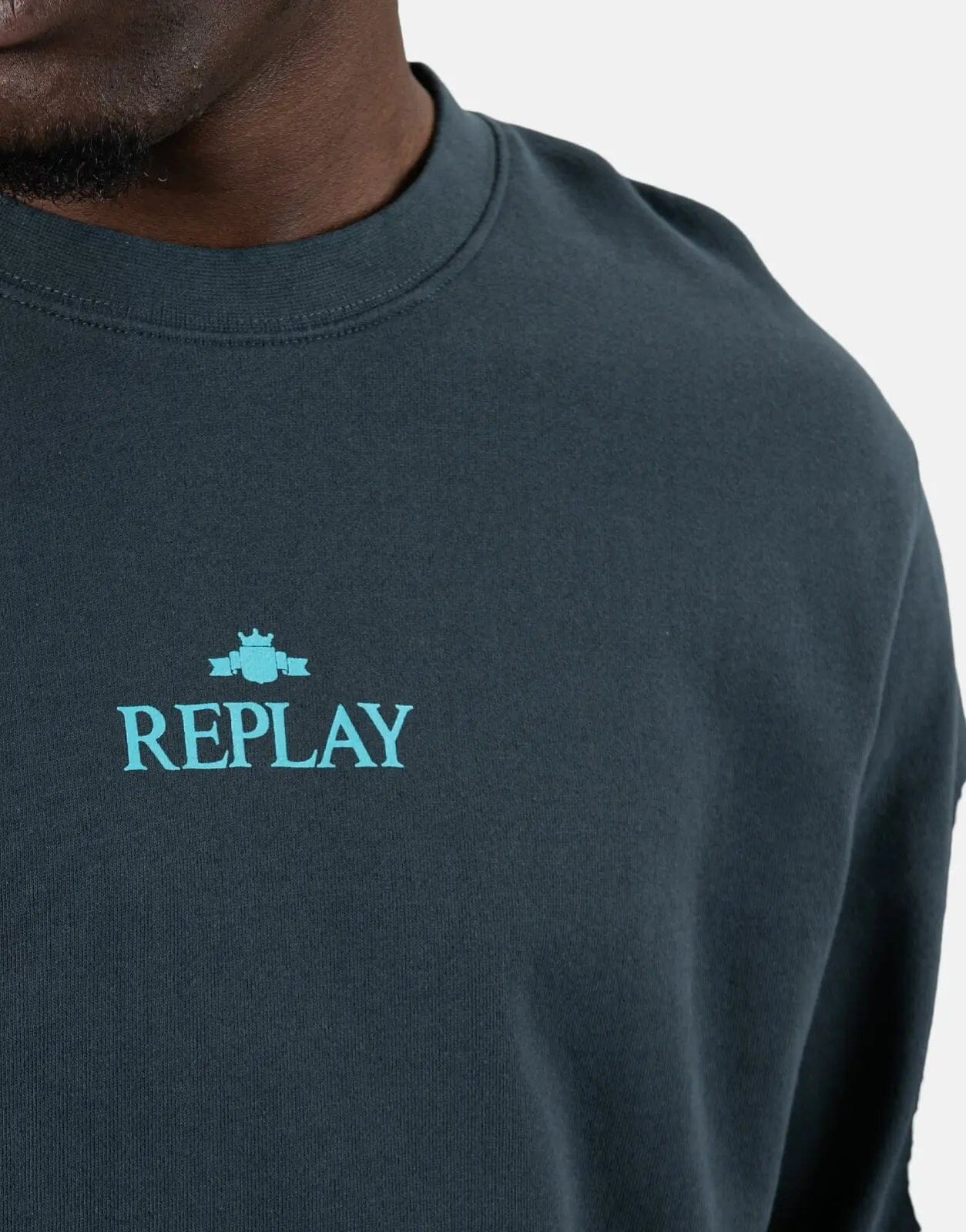 Replay Centre Logo Sweatshirt Grey - Subwear