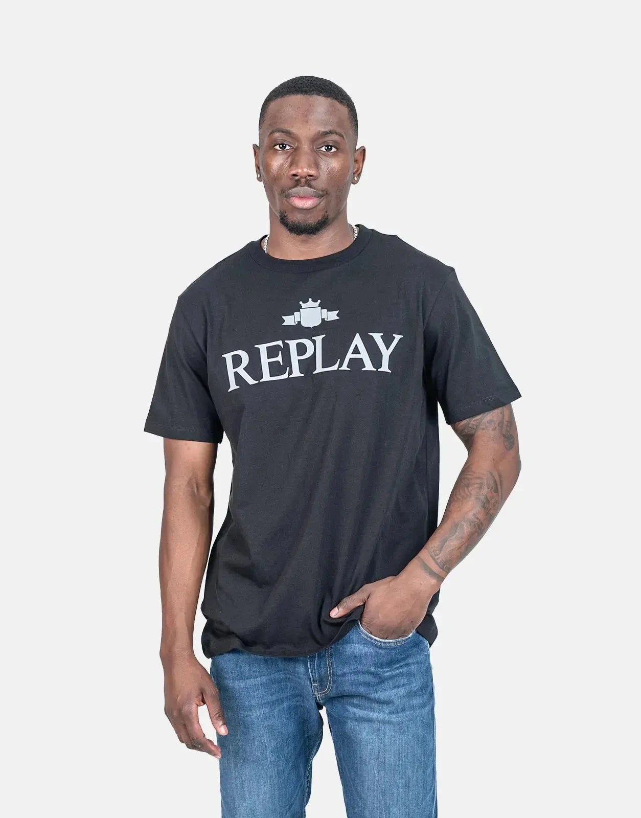 Replay Classic Large Font T-Shirt Black - Subwear