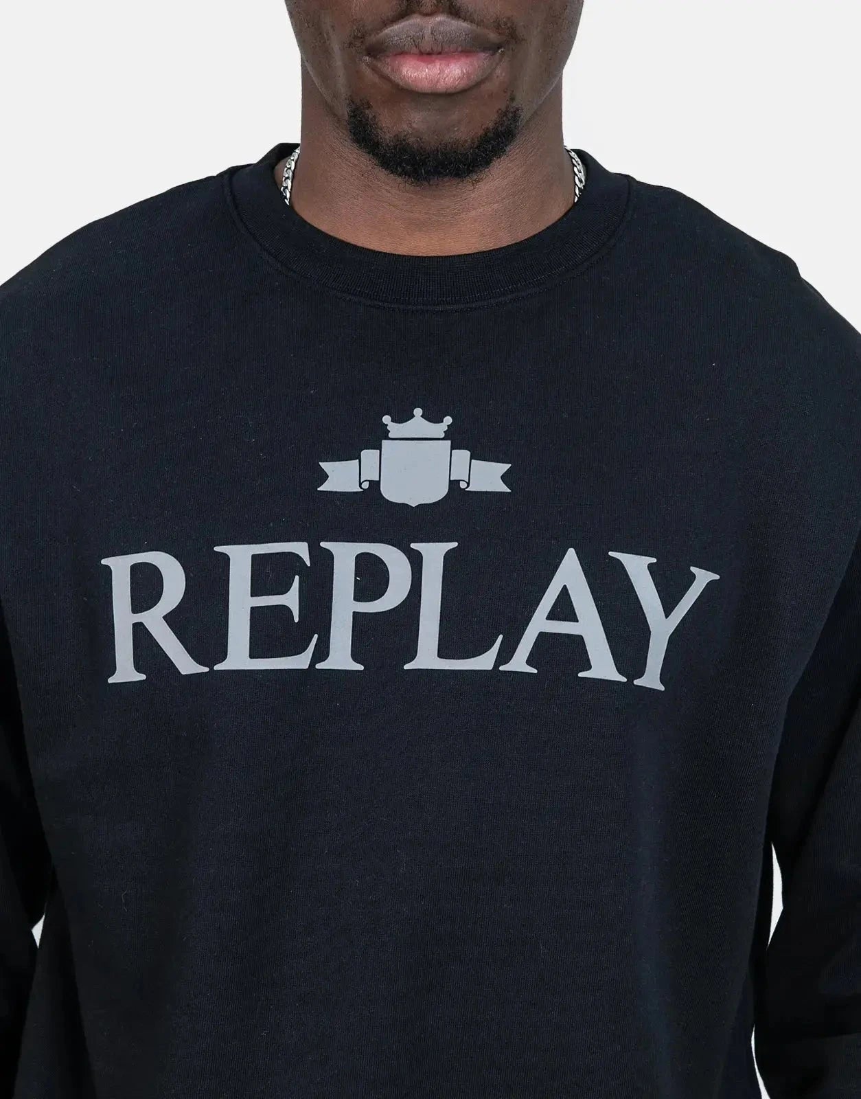 Replay Classic Logo Sweatshirt Black - Subwear