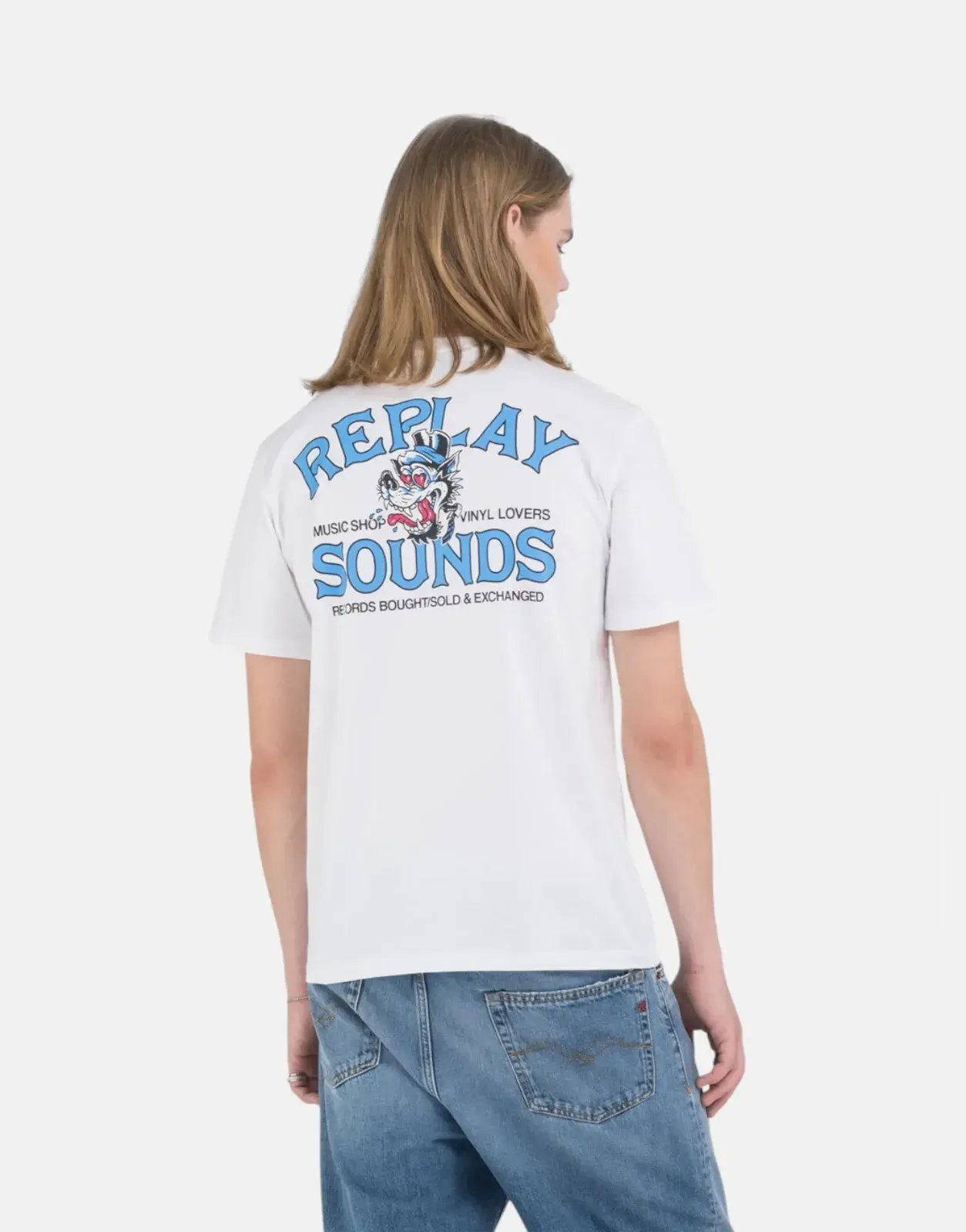 Replay Collectible Vinyl Side Print Regular White T-Shirt - Subwear