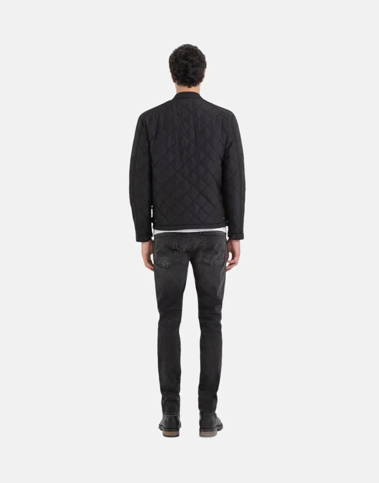 Replay Diamond Quilted Puffer Black Jacket - Subwear