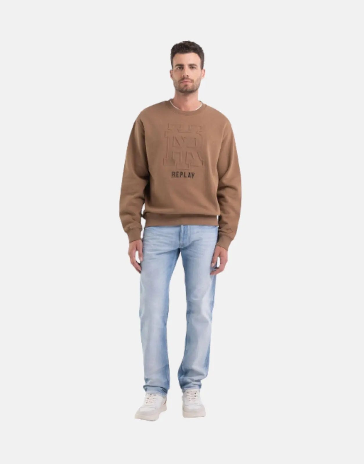 Replay Emossed Logo Brown Sweatshirt - Subwear