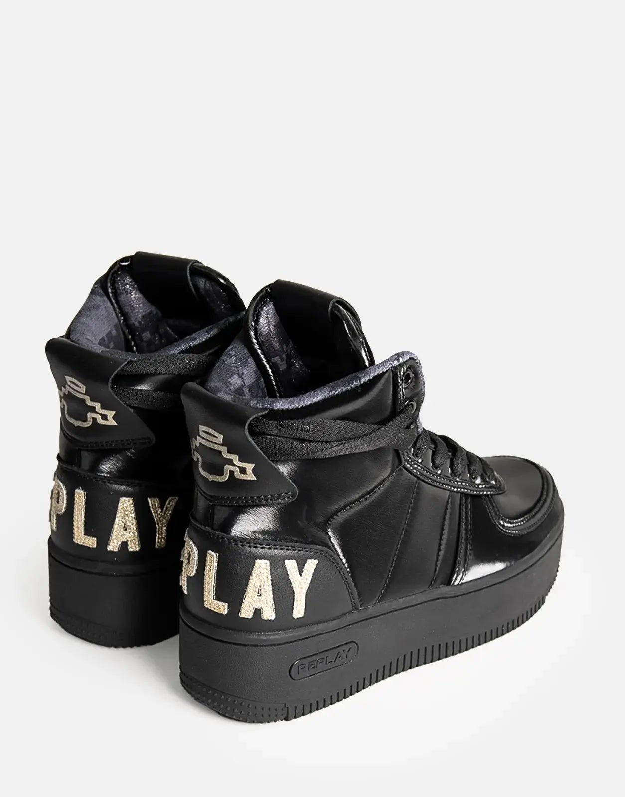 Replay Epic High Stand Out Black Sneakers - Subwear