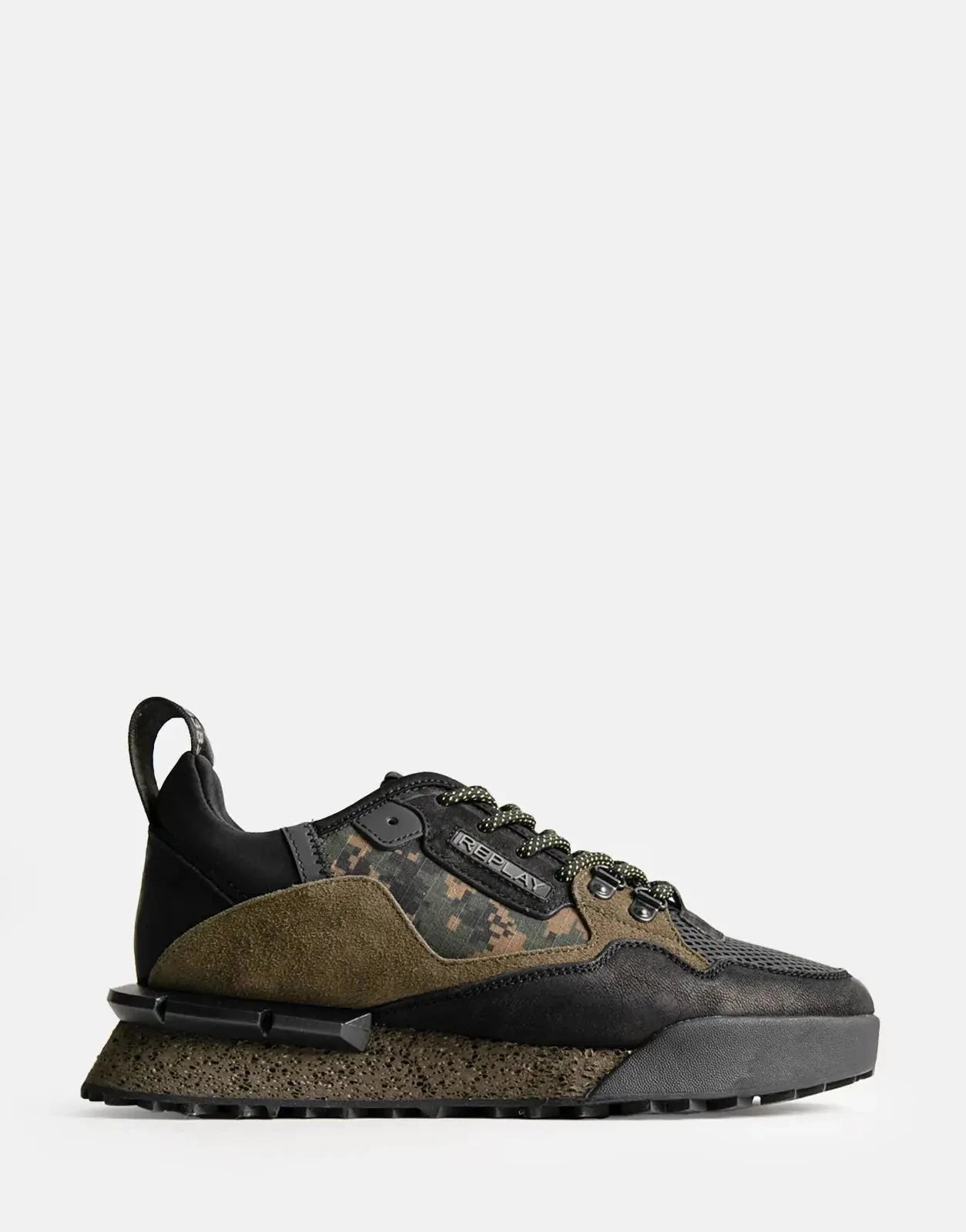 Replay Field Speed Camo Black/Mil Green Sneakers - Subwear