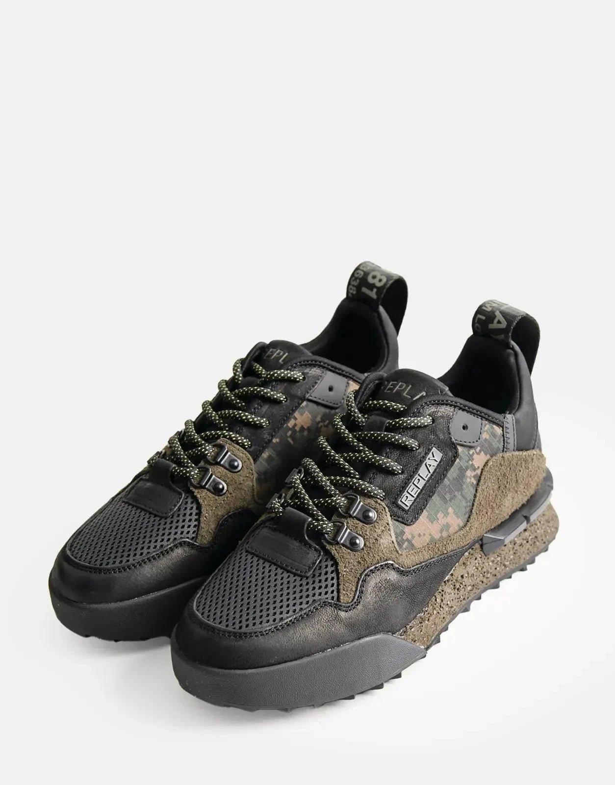Replay Field Speed Camo Black/Mil Green Sneakers - Subwear