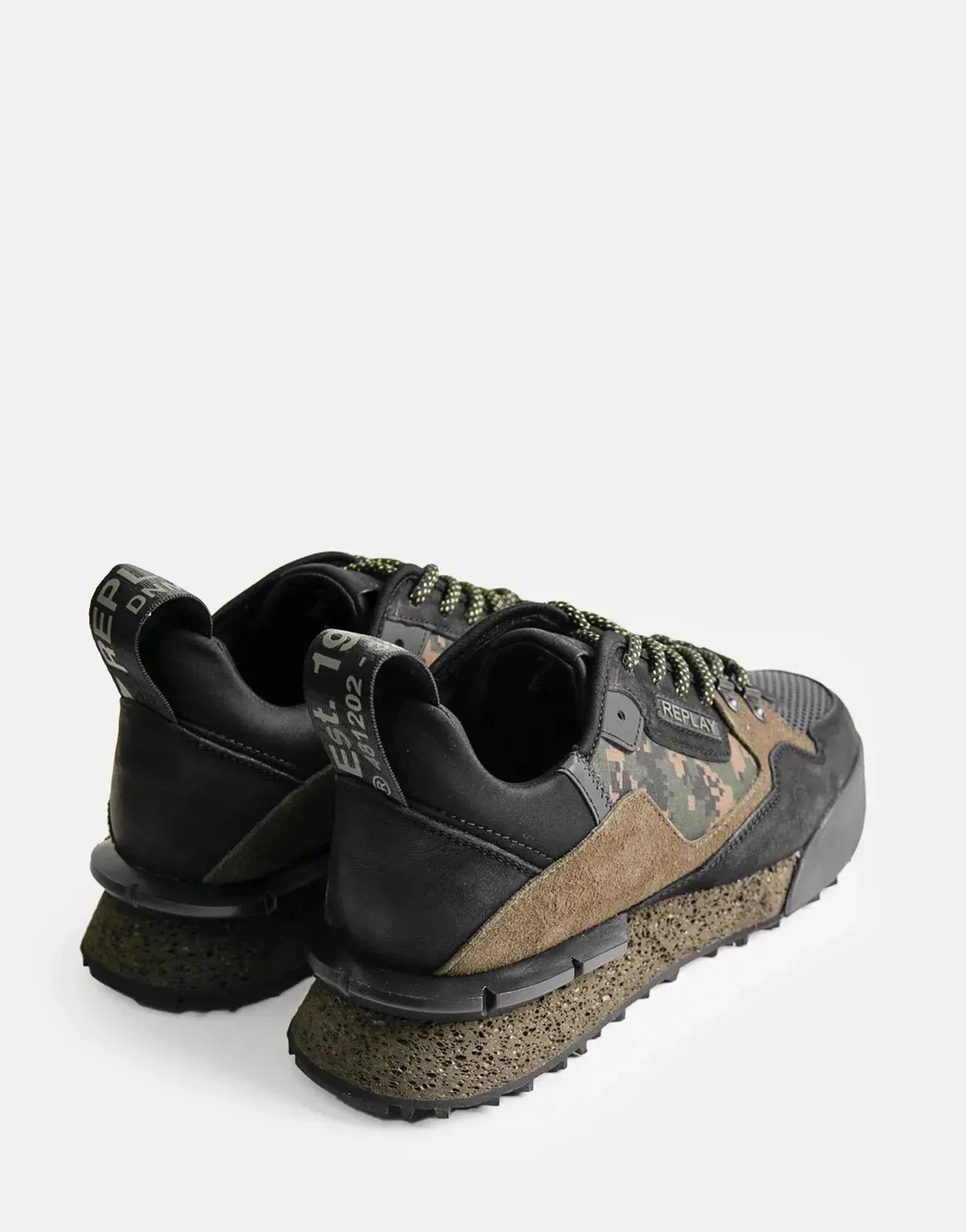 Replay Field Speed Camo Black/Mil Green Sneakers - Subwear
