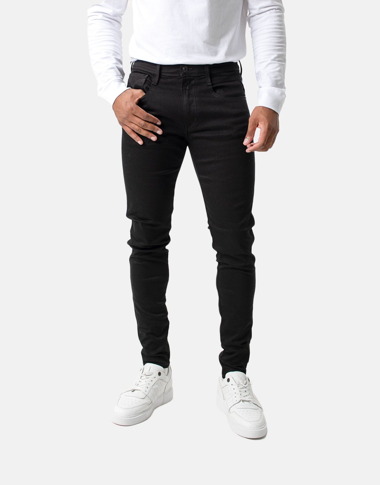 Replay Hyperflex Bronny Super Slim Stretch Jeans Black - Subwear